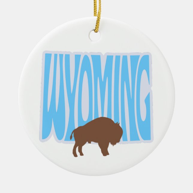 Wyoming State Christmas Tree Ornament (Front)