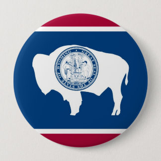 Wyoming State Flag 10 Cm Round Badge