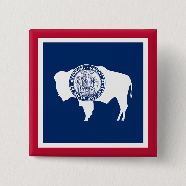 Wyoming State Flag 15 Cm Square Badge (Front)