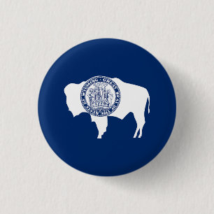 Wyoming State Flag 3 Cm Round Badge