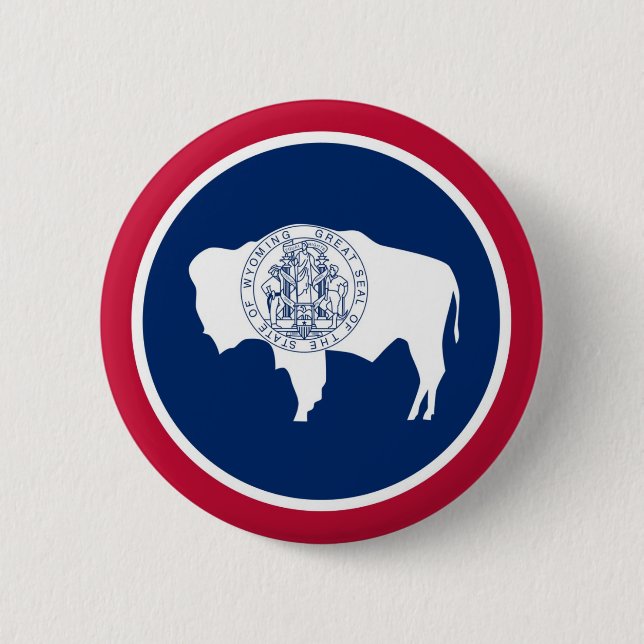 Wyoming State Flag 6 Cm Round Badge (Front)