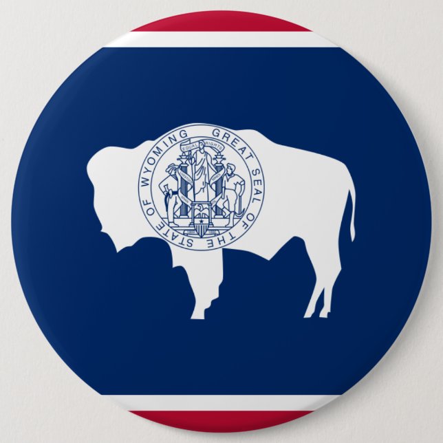 Wyoming State Flag 6 Cm Round Badge (Front)