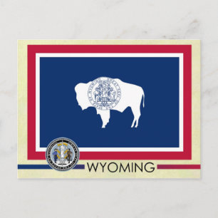 Wyoming State Flag and Seal Postcard