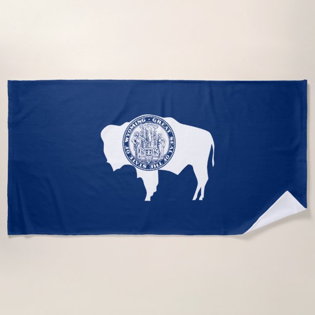 Wyoming State Flag Beach Towel (Front)