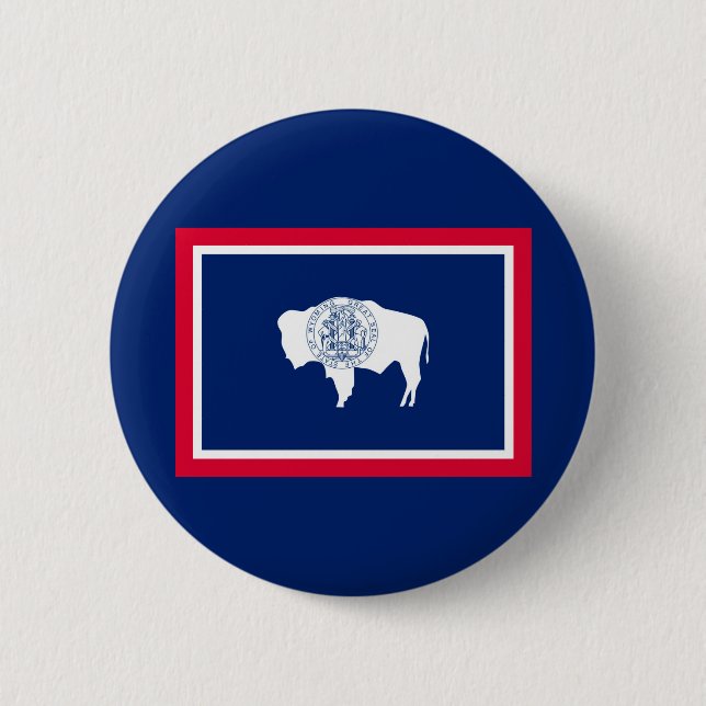 Wyoming State Flag Design 6 Cm Round Badge (Front)