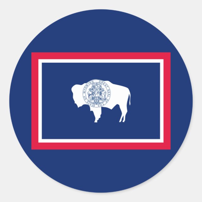 Wyoming State Flag Design Classic Round Sticker (Front)