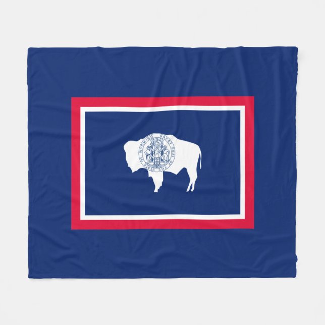 Wyoming State Flag Design Fleece Blanket (Front (Horizontal))