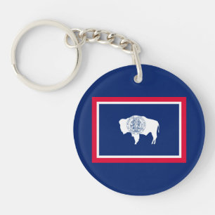 Wyoming State Flag Design Key Ring