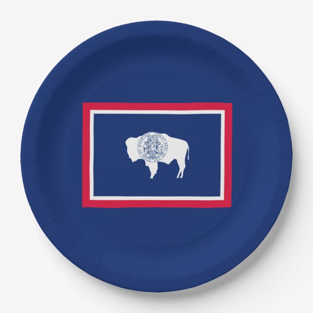 Wyoming State Flag Design Paper Plate (Front)