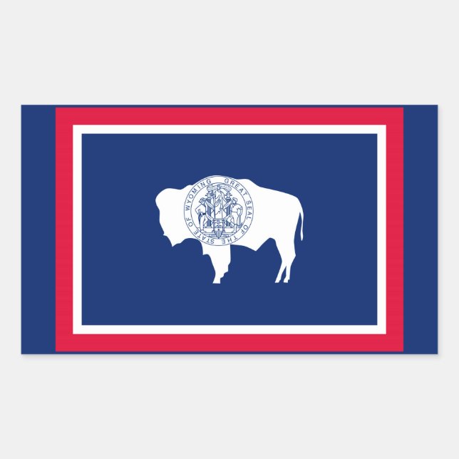 Wyoming State Flag Design Rectangular Sticker (Front)