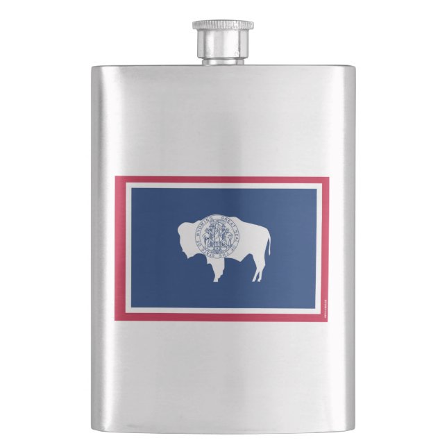 Wyoming State Flag Hip Flask (Front)