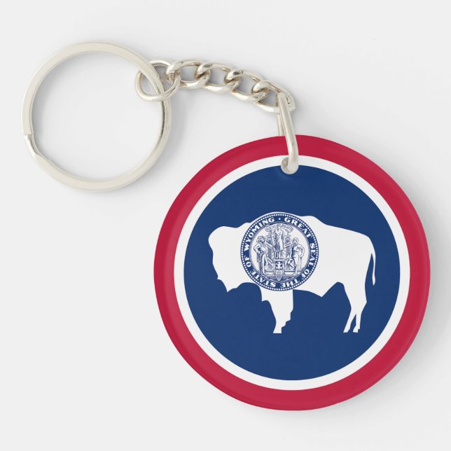Wyoming State Flag Key Ring (Front)
