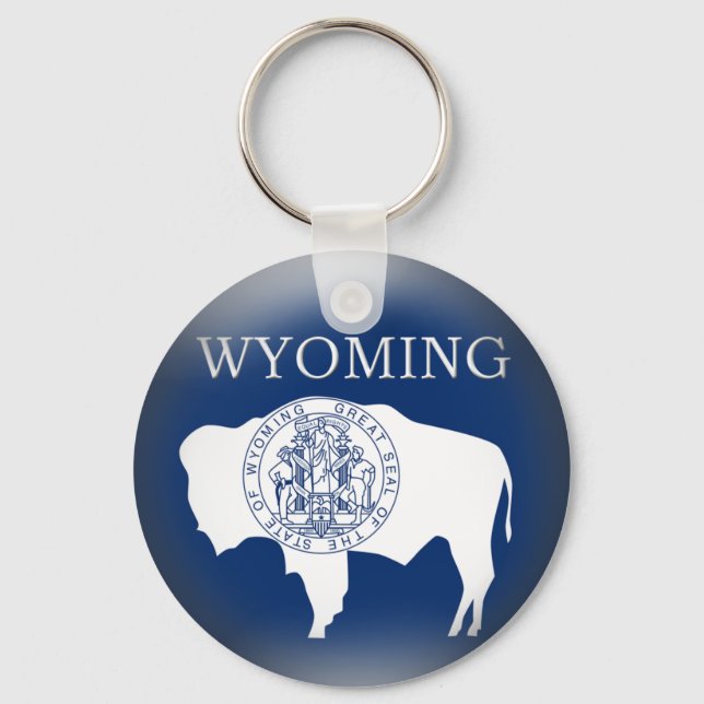 Wyoming State Flag Keychain (Front)
