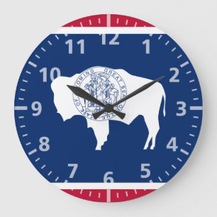 Wyoming State Flag Large Clock