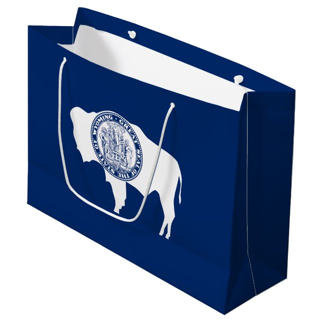 Wyoming State Flag Large Gift Bag (Front Angled)