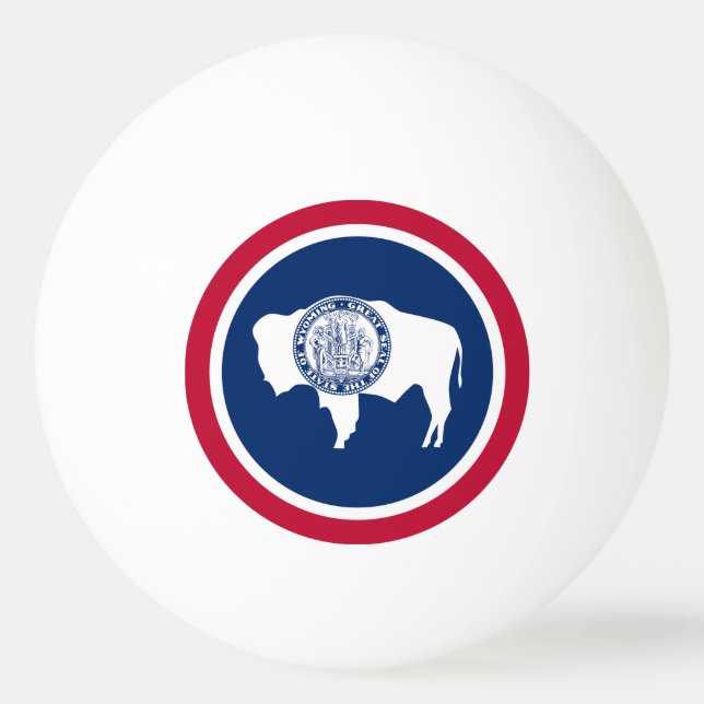 Wyoming State Flag Ping Pong Ball (Front)