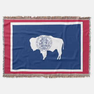 Wyoming State Flag Print Patriotic Throw Blanket
