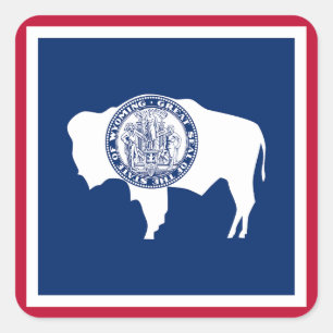 Wyoming State Flag Square Sticker