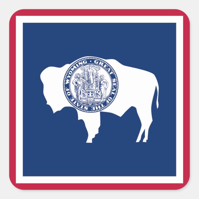 Wyoming State Flag Square Sticker (Front)