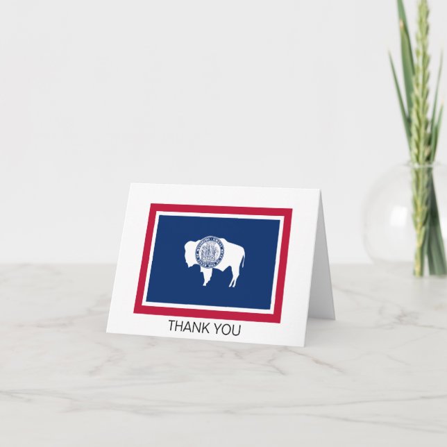 Wyoming State Flag Thank You Card (Front)