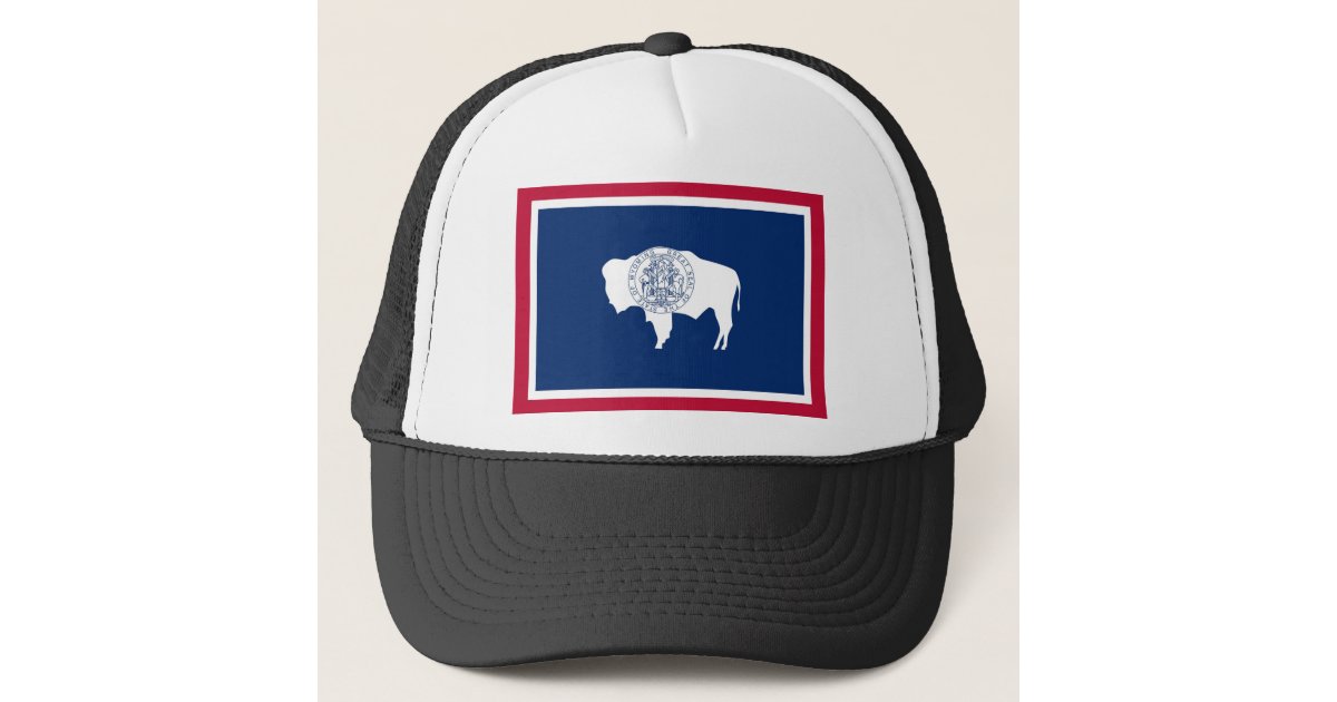 Wyoming State Flag Trucker Hat | Zazzle