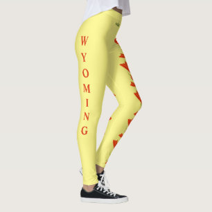 Wyoming State Flower Indian Paintbrush Leggings