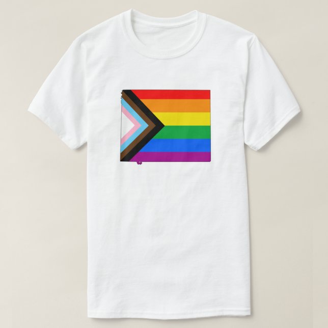 Wyoming State Pride LGBTQ Progress Pride T-Shirt (Design Front)