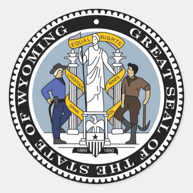 Wyoming state seal america republic symbol flag (Front)