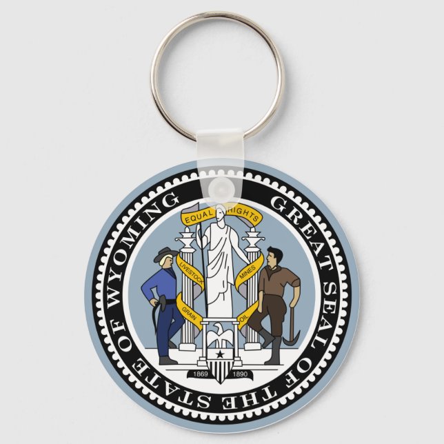 Wyoming State Seal Keychain (Front)