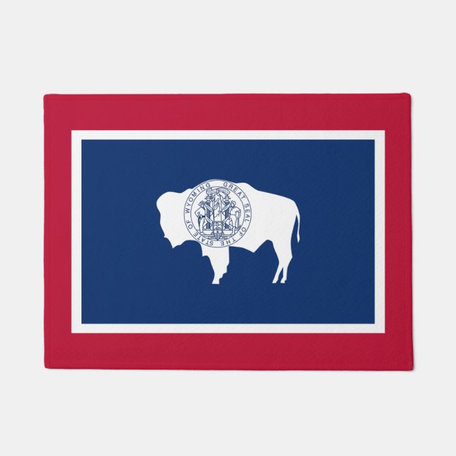 Wyoming State & Wyoming Flag /USA House Mats (Front)