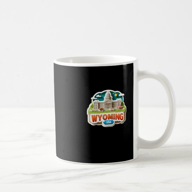 Wyoming Sticker  Coffee Mug (Right)