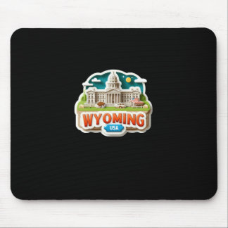 Wyoming Sticker  Mouse Mat