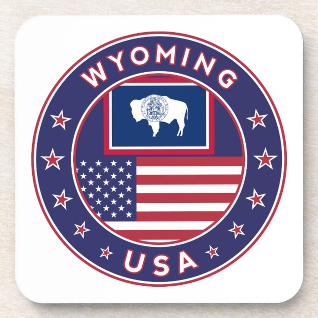 'Wyoming sticker, phone case, tote bag, clock Coaster (Front)