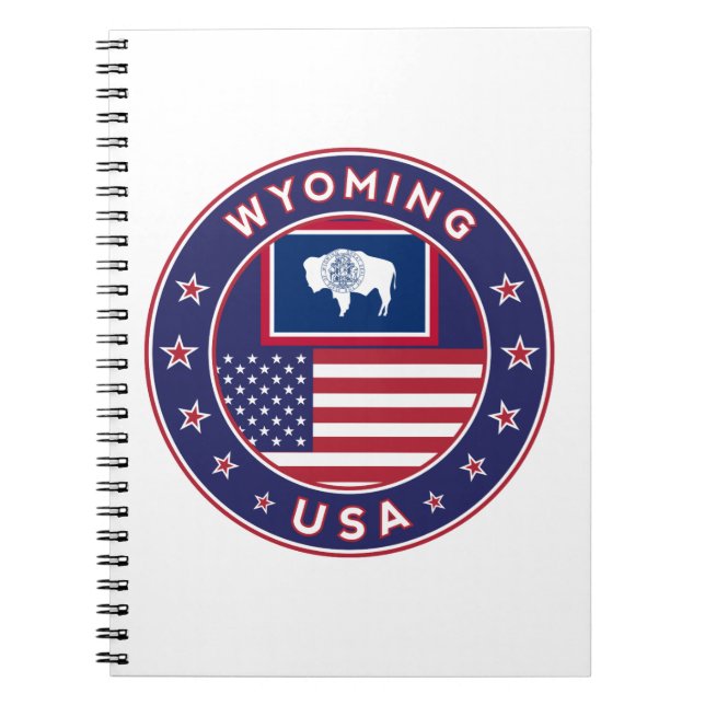 'Wyoming sticker, phone case, tote bag, clock Notebook (Front)