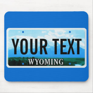 Wyoming Tetons license plate mouse pad