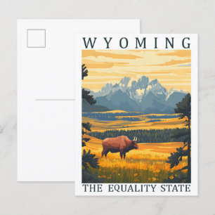 Wyoming the Equality State USA Travel Place Postcard