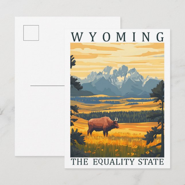 Wyoming the Equality State USA Travel Place Postcard (Front/Back)