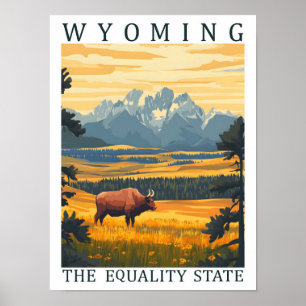Wyoming the Equality State USA Travel Place Poster