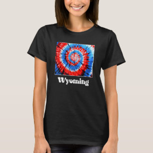 Wyoming Tie Dye Red White Blue Patriotic T-Shirt