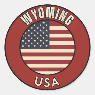 Wyoming United States of America Classic Round Sticker