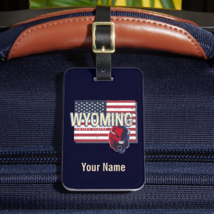 Wyoming United States Retro State Map Vintage USA Luggage Tag