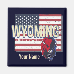 Wyoming United States Retro State Map Vintage USA Magnet