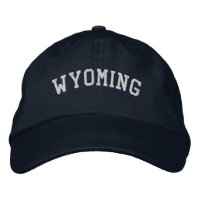 Wyoming USA Embroidered Basic Cap Navy Blue