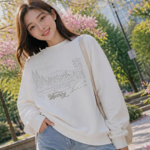 Wyoming USA Line Art Sweatshirt