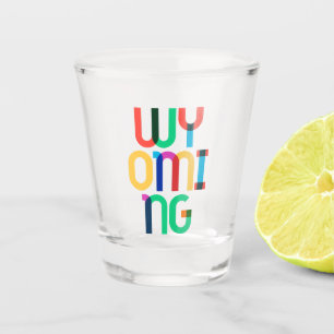 Wyoming Vintage Retro Colourful 80s Pop Art Shot Glass
