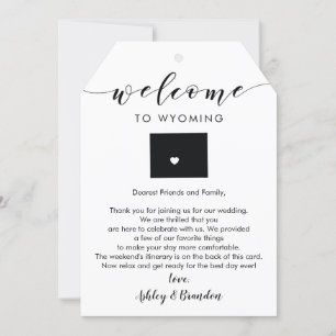 Wyoming Wedding Welcome Tag, Letter & Itinerary