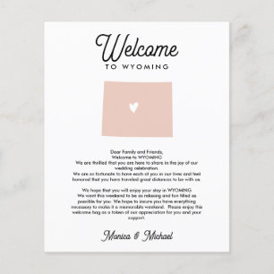 WYOMING Welcome Letter Itinerary ANY COLOR