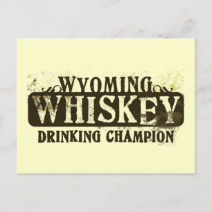 Wyoming Whiskey Drinking Champion Postcard