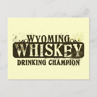 Wyoming Whiskey Drinking Champion Postcard