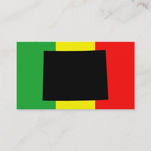Wyoming with Rasta Colours Business Card (Front)